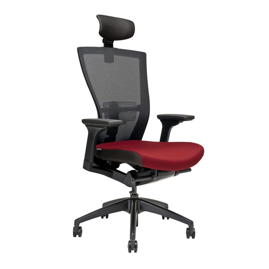 Levně Ergonomická kancelářská židle OfficePro Merens Barva: červená, Opěrka hlavy: s opěrkou**