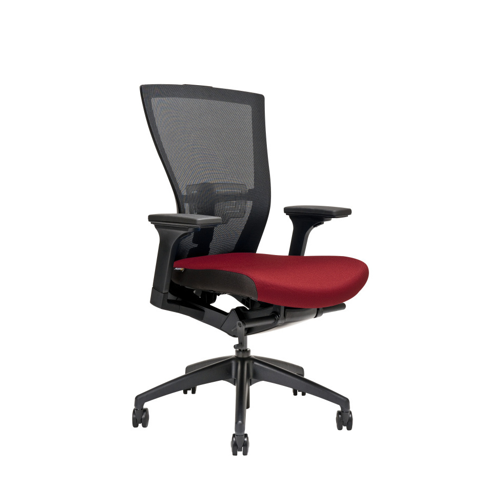 Levně Ergonomická kancelářská židle OfficePro Merens Barva: červená, Opěrka hlavy: bez opěrky