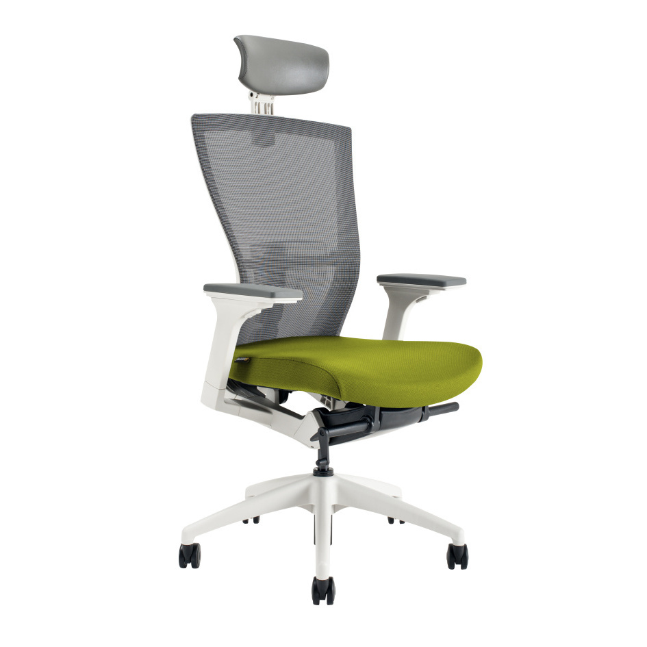 Levně Ergonomická kancelářská židle OfficePro Merens White Barva: zelená, Opěrka hlavy: s opěrkou **