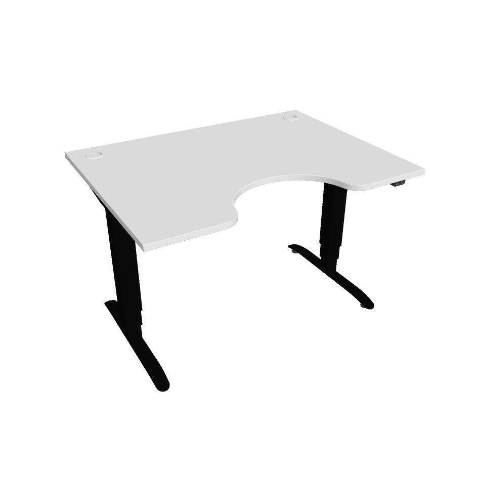 Elektricky výškově stavitelný stůl Hobis Motion Ergo - 3 segmentový, standardní ovladač Šířka: 120 cm, Barva desky: bílá, Barva kovu: černá RAL 9005