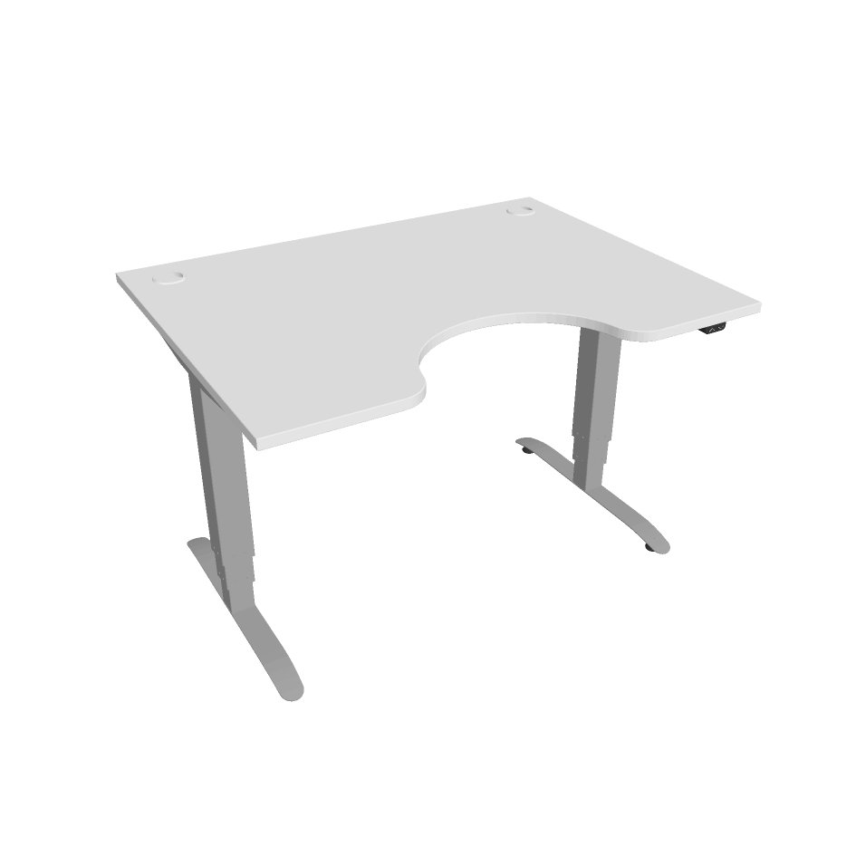 Elektricky výškově stavitelný stůl Hobis Motion Ergo - 3 segmentový, standardní ovladač Šířka: 120 cm, Barva desky: bílá, Barva kovu: šedá RAL 9006