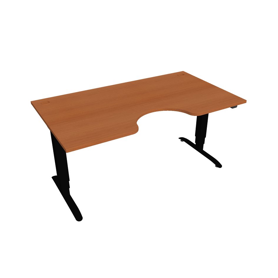 Elektricky výškově stavitelný stůl Hobis Motion Ergo - 3 segmentový, standardní ovladač Šířka: 160 cm, Barva desky: třešeň, Barva kovu: černá RAL 9005