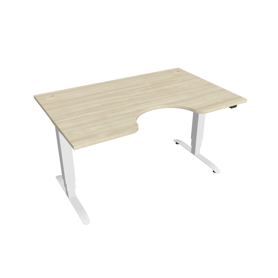 Levně Elektricky výškově stavitelný stůl Hobis Motion Ergo - 3 segmentový, standardní ovladač Šířka: 140 cm, Barva desky: akát, Barva kovu: bílá RAL 9016