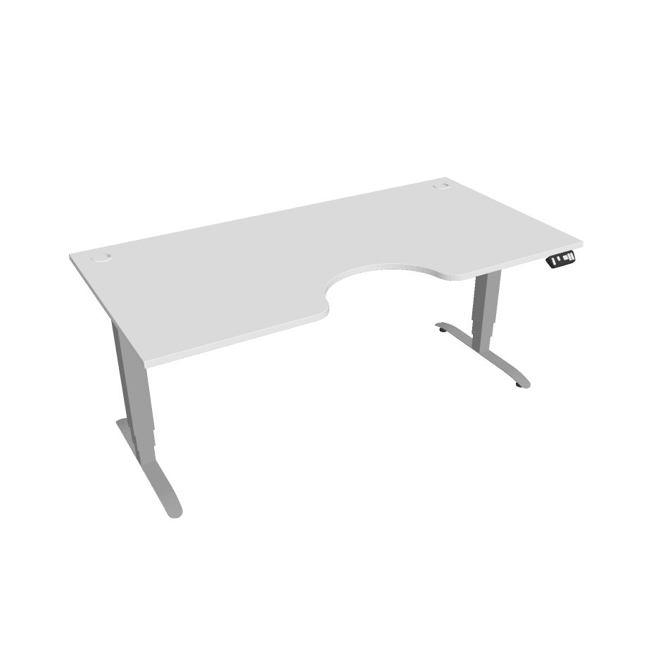 Levně Elektricky výškově stavitelný stůl Hobis Motion Ergo - 3M segmentový, paměťový ovladač Šířka: 180 cm, Barva desky: bílá, Barva kovu: šedá RAL 9006