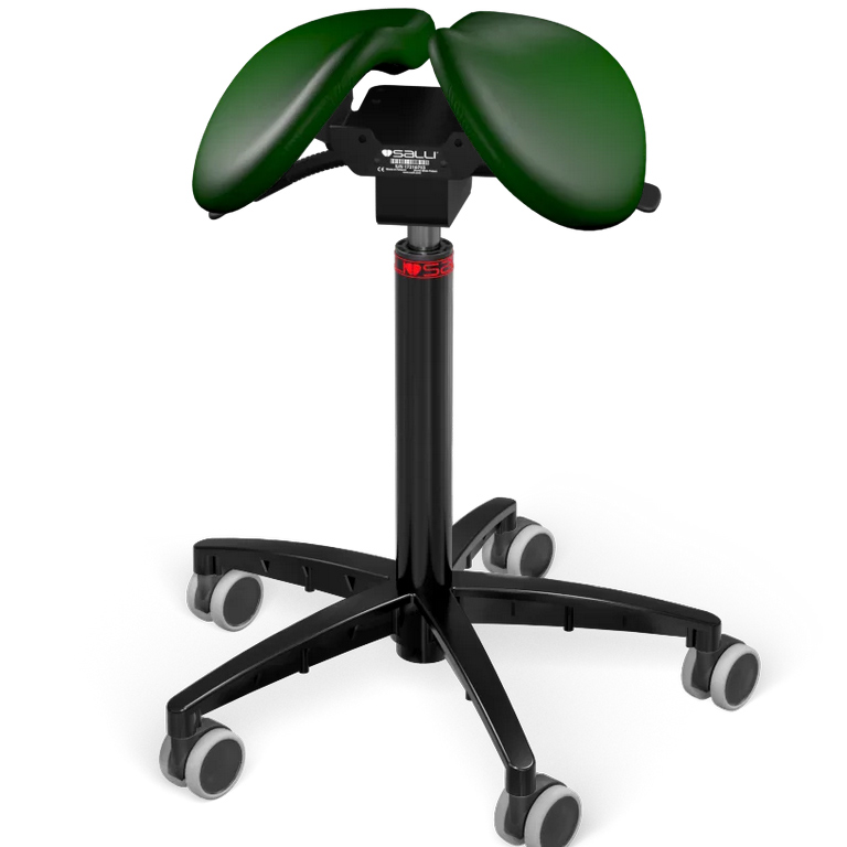 Levně Sedlová židle Salli Twin Barva čalounění: Kůže - borovicová zelená #98015, Konstrukce: černá + standard základna, Výška postavy: Vysoká (L) - od 165 …
