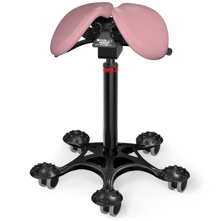 Levně Sedlová židle Salli MultiAdjuster Barva čalounění: Syntetická kůže - růžová #9573, Konstrukce: černá + masážní Salli základna, Výška postavy: Střední…