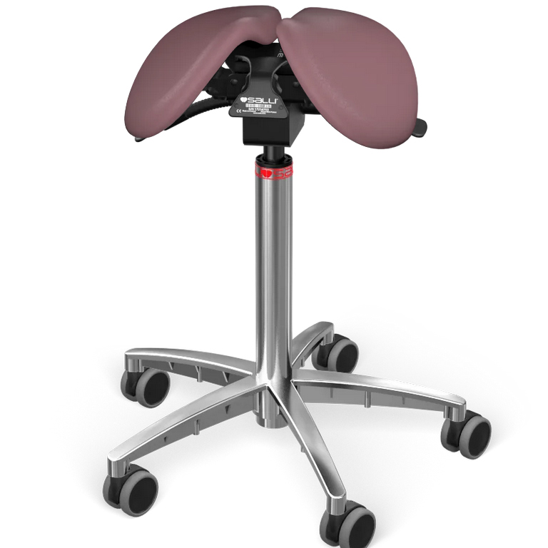 Levně Sedlová židle Salli MultiAdjuster Barva čalounění: Syntetická kůže - starorůžová #9532, Konstrukce: chromová + standard základna, Výška postavy: Stře…
