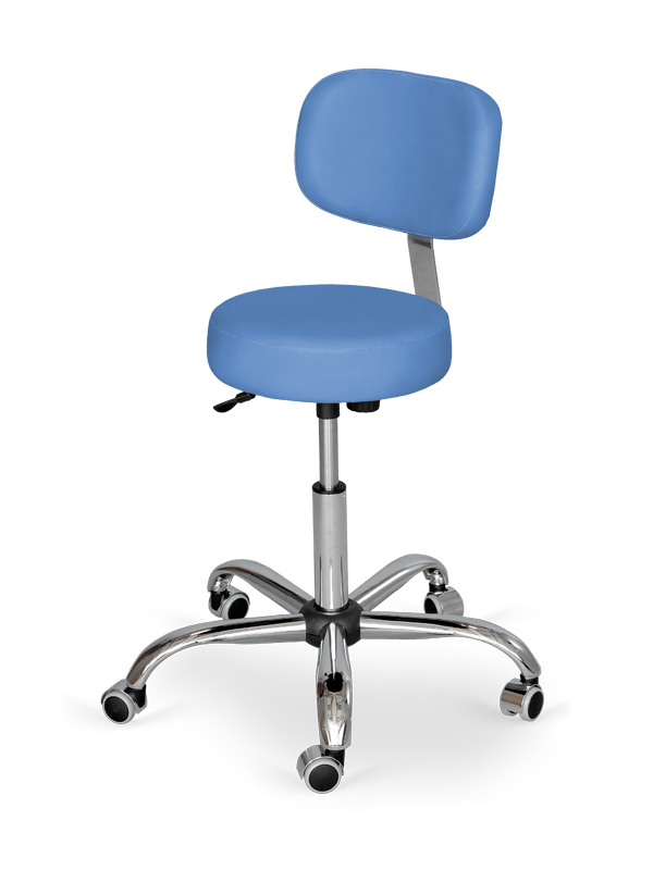 Levně HABYS® Kosmetická židle s opěradlem HABYS® Stella Pro Barva: modrá (#23) - Vinyl Flex