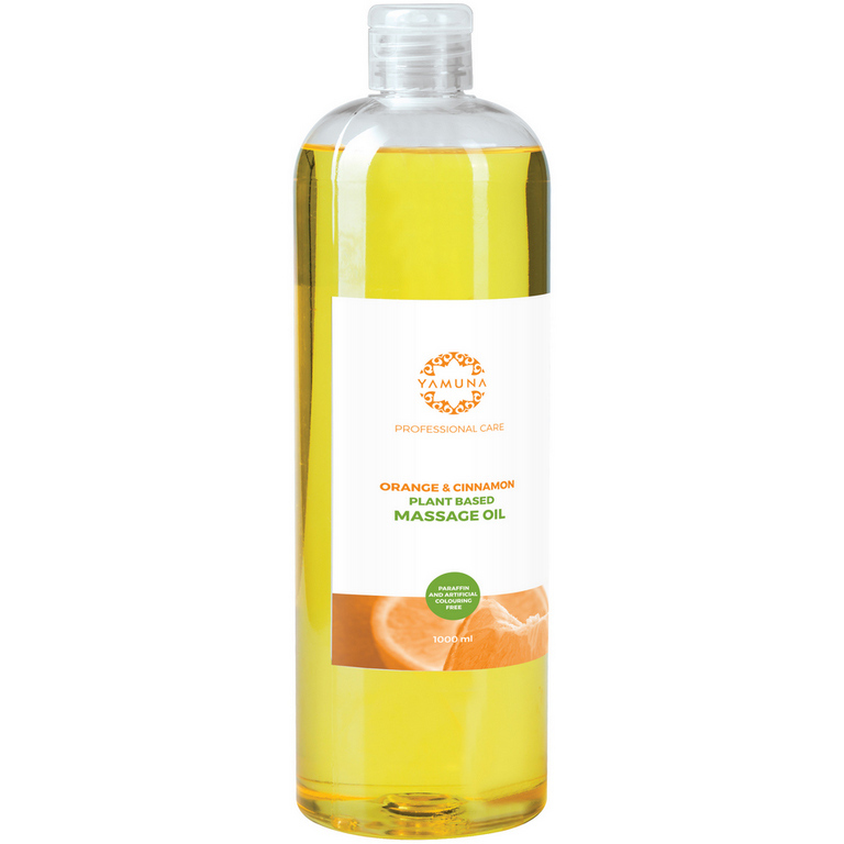 Yamuna rostlinný masážní olej - Pomeranč-Skořice Objem: 1000 ml