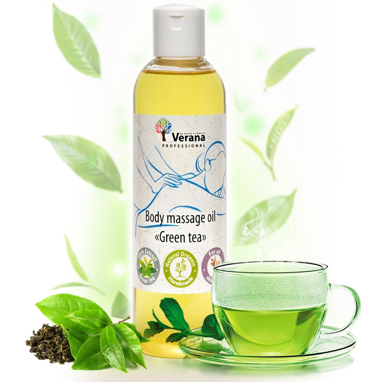Tělový masážní olej Verana Zelený čaj Objem: 250 ml