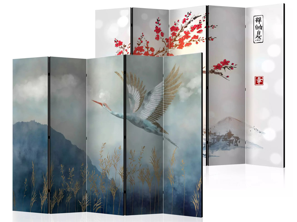 Paraván Fabulo 5-dílný - Pták / Hory