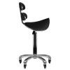sedlova kosmeticka zidle s operadlem beautyone am 880 high | cerna | 4