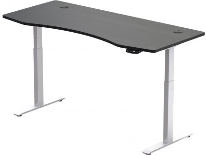 Hi5  elektromosan állítható magasságú asztalváz - 2 szegmensű, memóriavezérlővel - feher vazzal, fekete asztallappal 1