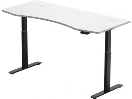 Hi5  elektromosan állítható magasságú asztalváz - 2 szegmensű, memóriavezérlővel - fekete vazzal, feher asztallappal 1