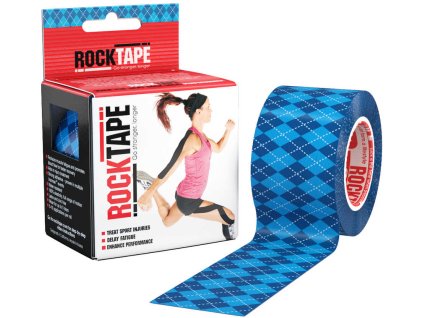 bandă kinesiologică rocktape albastru argyle