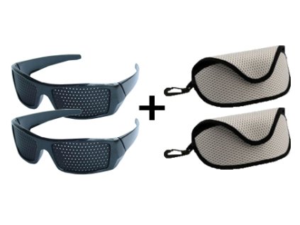 ochelari de antrenor de ochi perforați fixare viziune negru elegant mf3 set 2pcs caz