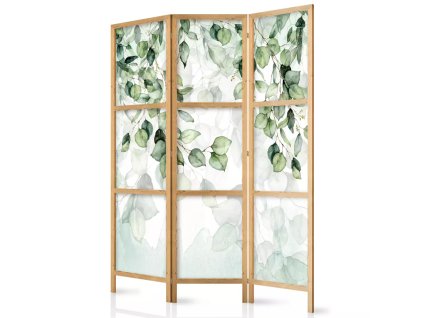 paravan din lemn fabulo 3 piese frunze verzi | 1