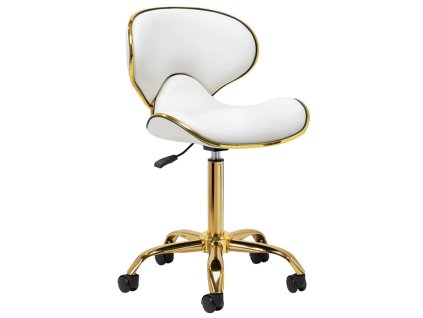 Scaun cosmetic cu spatar Gabbiano Q-4599G | alb | 2