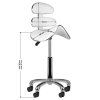 Scaun cosmetic tip sa cu spatar BeautyOne AM-880 | alb | dimensiuni