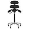 Scaun cosmetic tip sa cu spatar BeautyOne AM-880 High | negru | 2