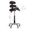 Scaun cosmetic tip sa cu spatar BeautyOne AM-880 High | negru | dimensiuni
