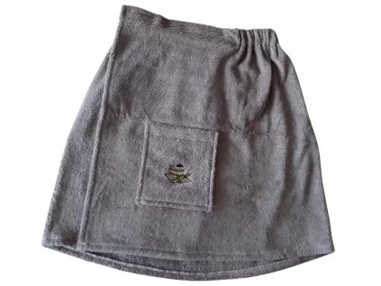 kilt do sauny pansky 100 bavlna sivy | 55x150cm