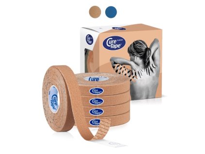 curetape classic kinesiology tape product beige 1cm x 5m 5 single roll with box packaging hr image2.1.1