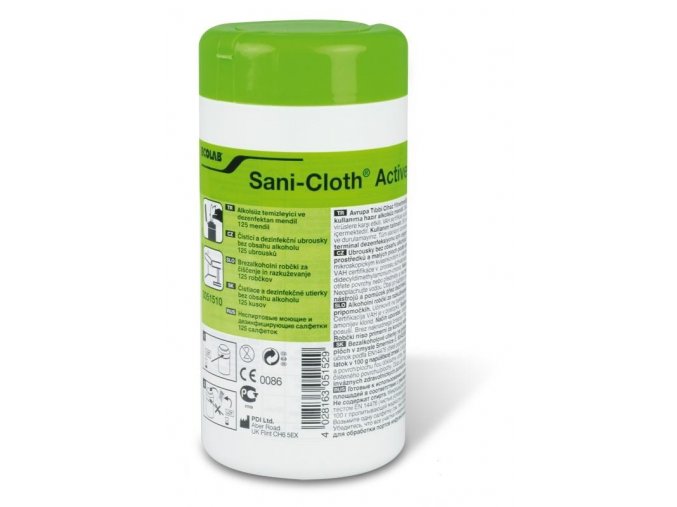 Sani-Cloth Active - vlhké čistiace utierky bez alkoholu  125 ks