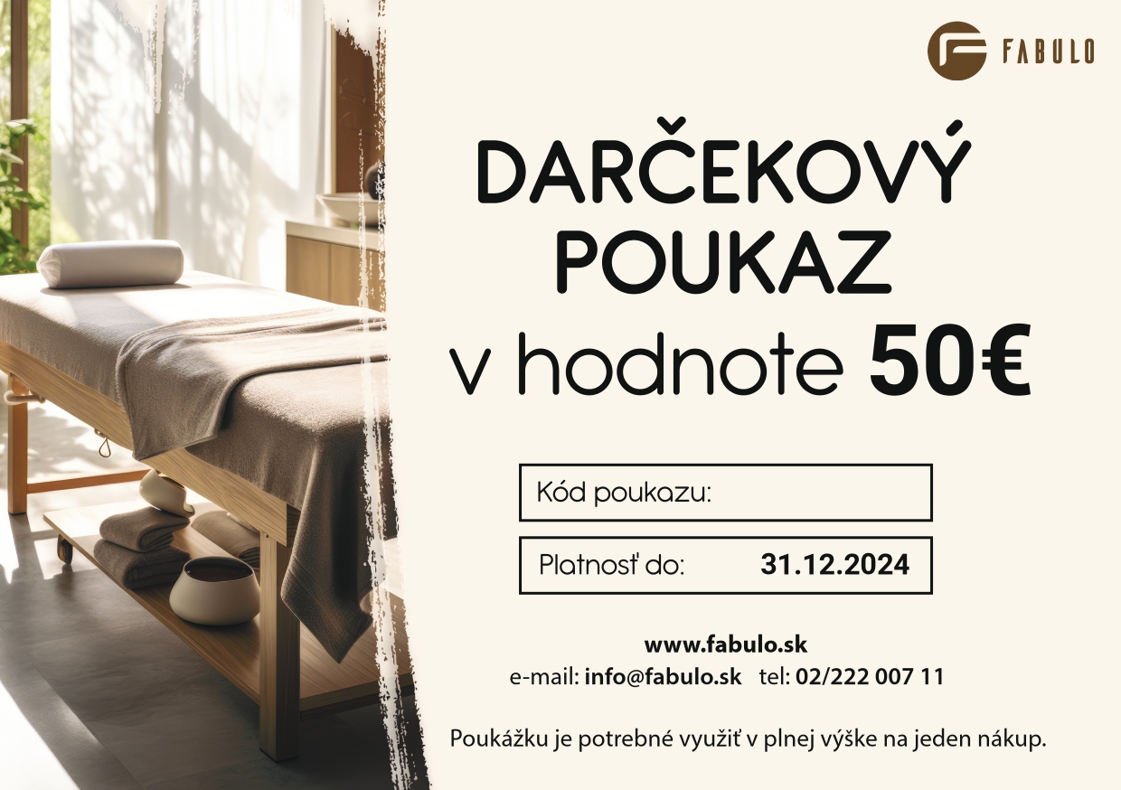 Fabulo Darčekový poukaz v hodnote 50€ Forma: Elektronická