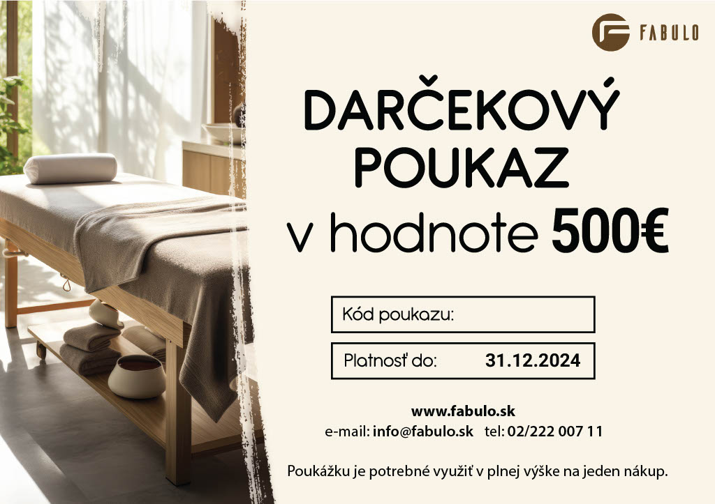 E-shop Fabulo Darčekový poukaz v hodnote 500€ Forma: Elektronická