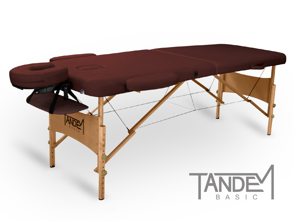 E-shop Tandem Basic-2 drevené masážne lehátko Farba: bordová