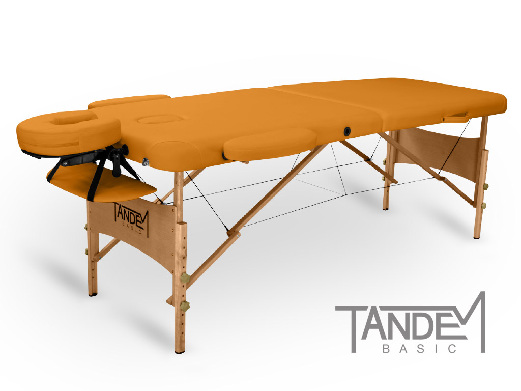 E-shop Tandem Basic-2 drevené masážne lehátko Farba: broskyňová