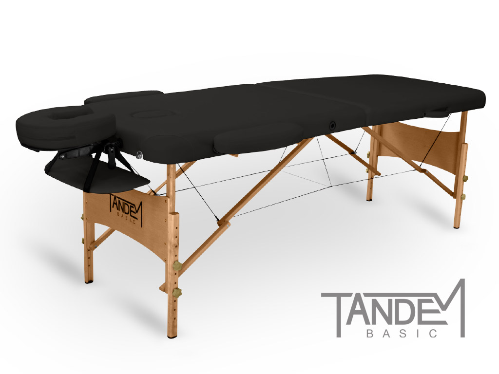 E-shop Tandem Basic-2 drevené masážne lehátko Farba: čierna