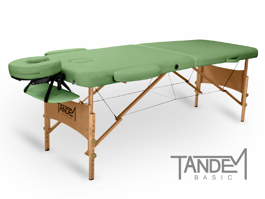 Tandem Basic-2 drevené masážne lehátko Farba: zelená