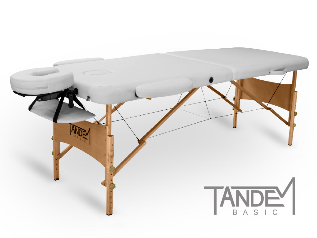 E-shop Tandem Basic-2 drevené masážne lehátko Farba: biela