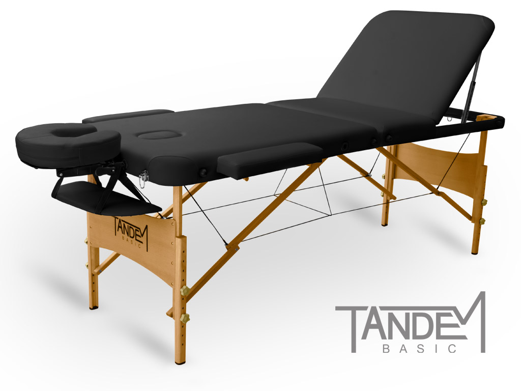 Skladací masážny stôl TANDEM Basic-3 Farba: čierna