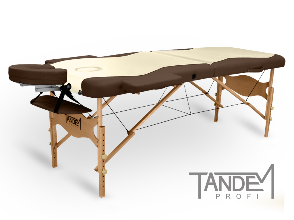 Skladací masážny stôl TANDEM Profi W2D DUO Farba: krémovo-čokoládová