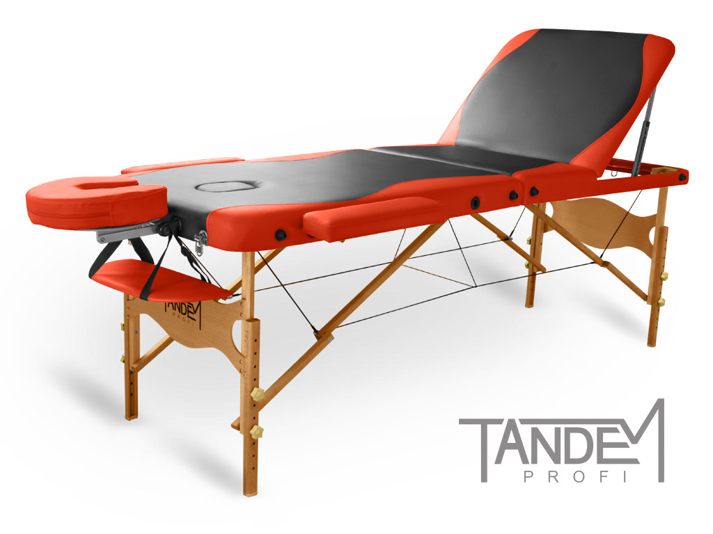 Skladací masážny stôl TANDEM Profi W3D DUO Farba: čierno-oranžová
