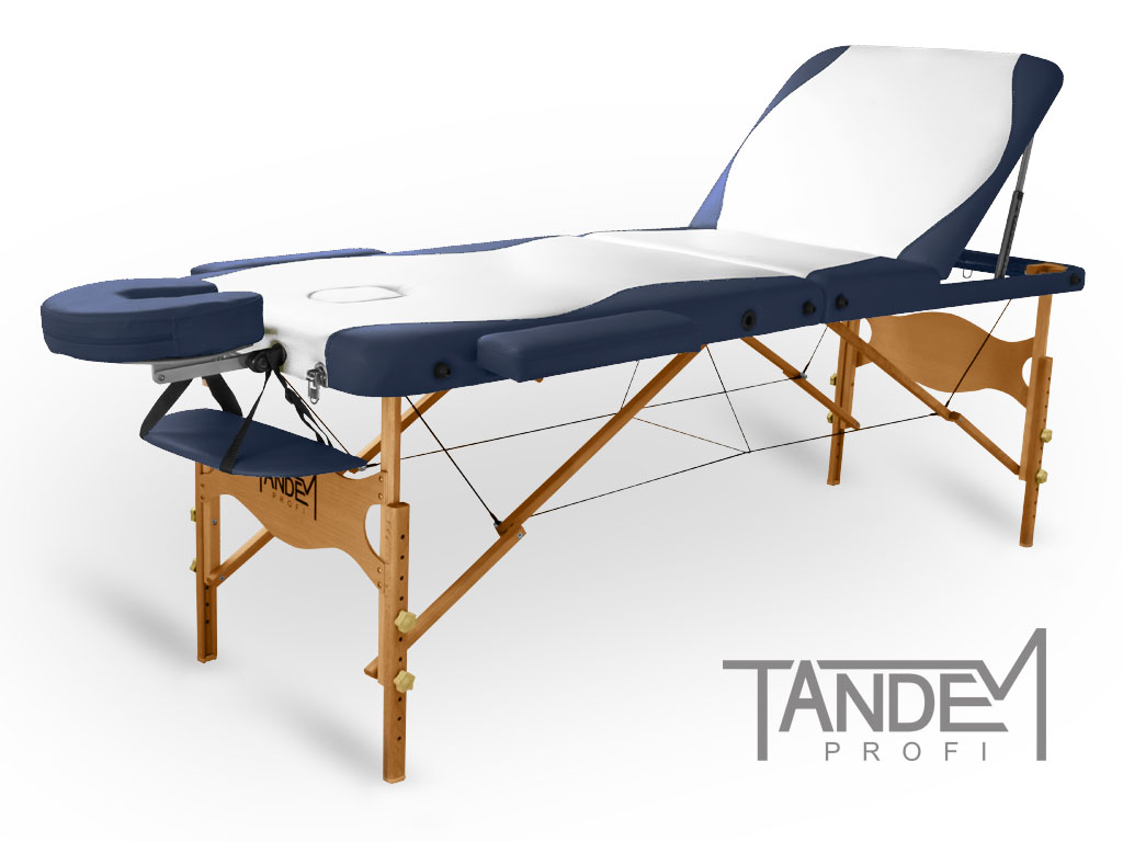 Skladací masážny stôl TANDEM Profi W3D DUO Farba: bielo-modrá