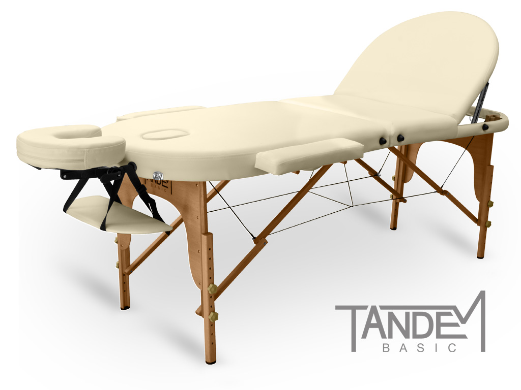 Skladací masážny stôl TANDEM Basic-3 Oval Farba: krémová