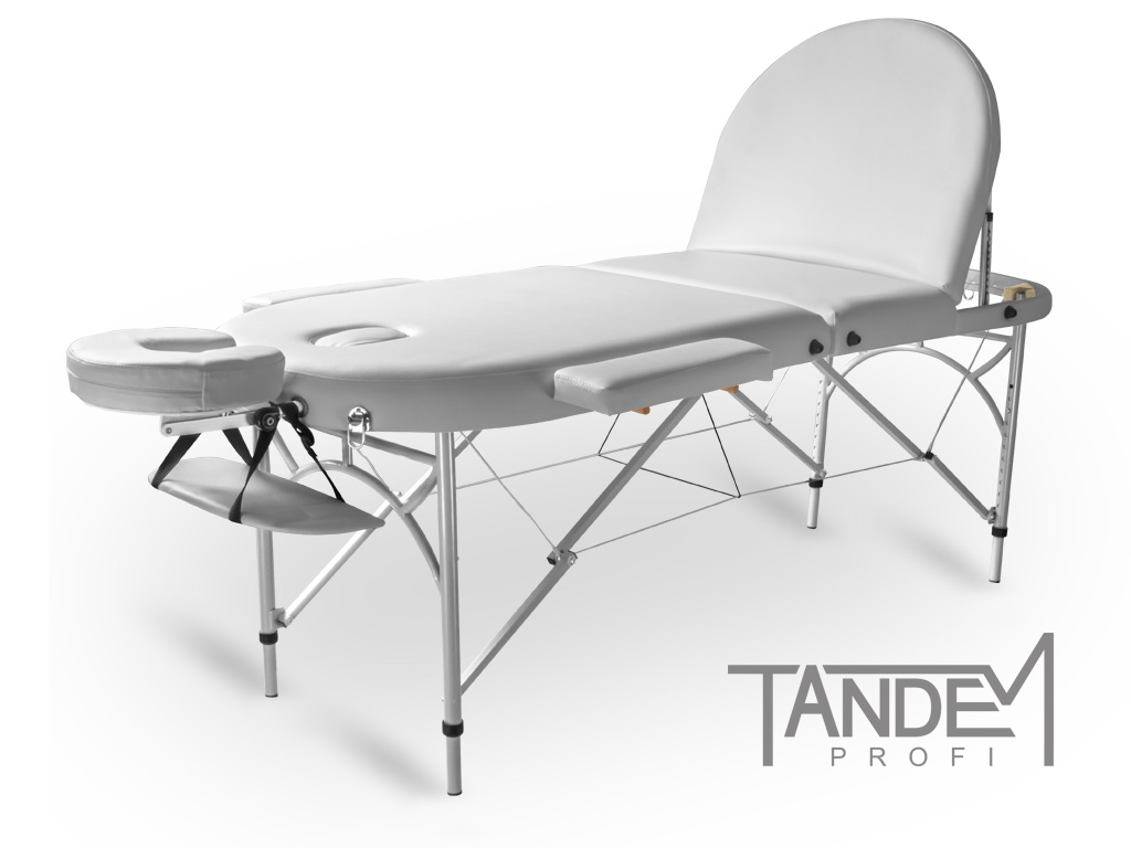 E-shop Skladací masážny stôl TANDEM Profi A3D Oval Farba: biela