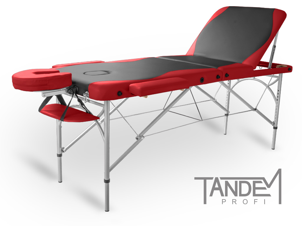 Skladací masážny stôl TANDEM Profi A3D Duo Farba: čierno-červená