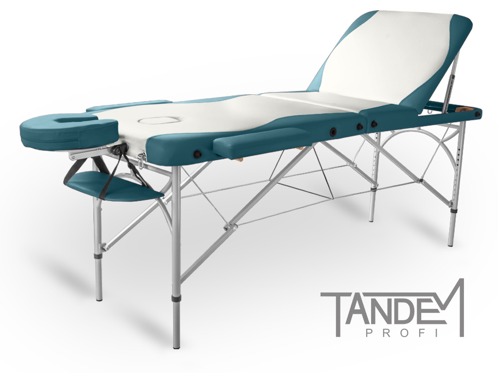 Skladací masážny stôl TANDEM Profi A3D Duo Farba: bielo-tyrkysová