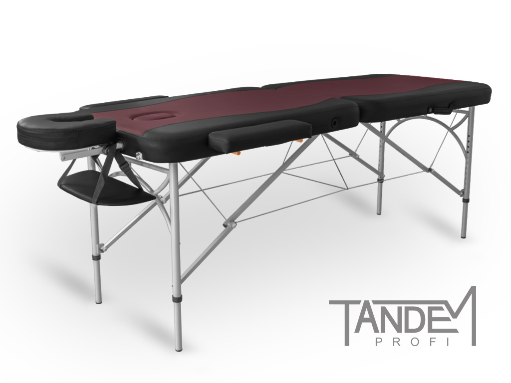 Skladací masážny stôl TANDEM Profi A2D Duo Farba: bordovo-čierna