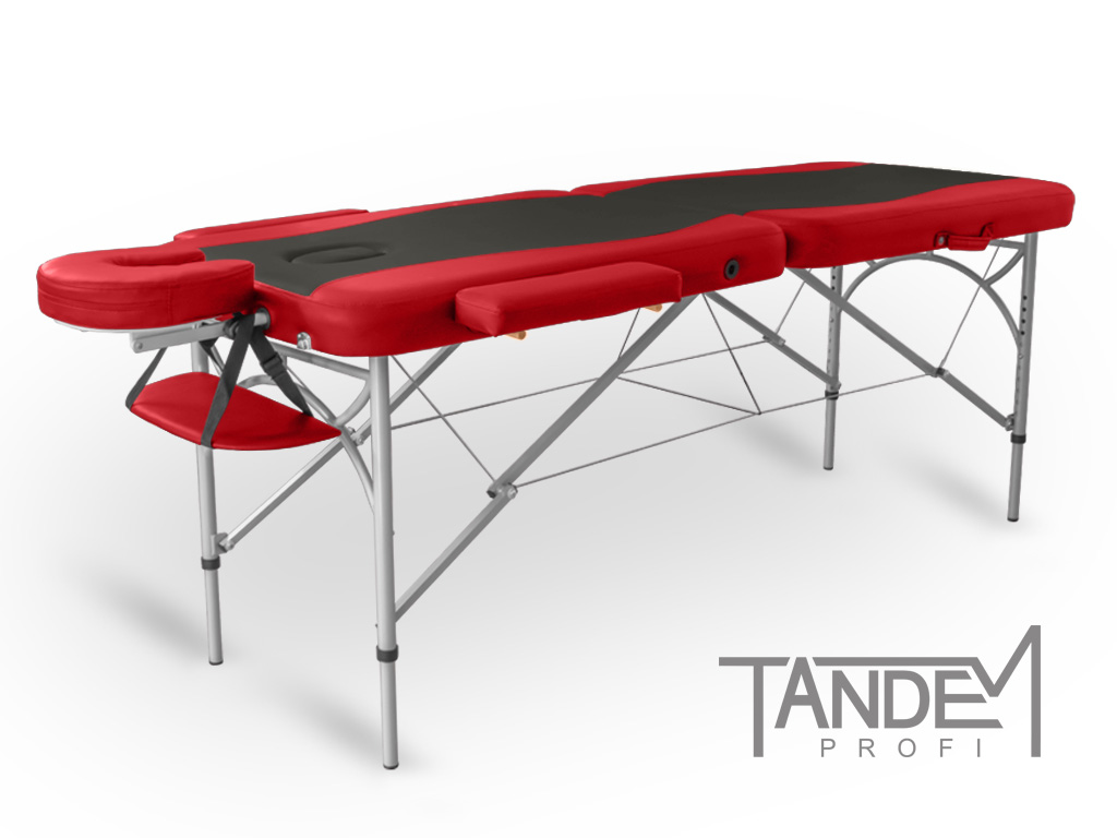 Skladací masážny stôl TANDEM Profi A2D Duo Farba: čierno-červená