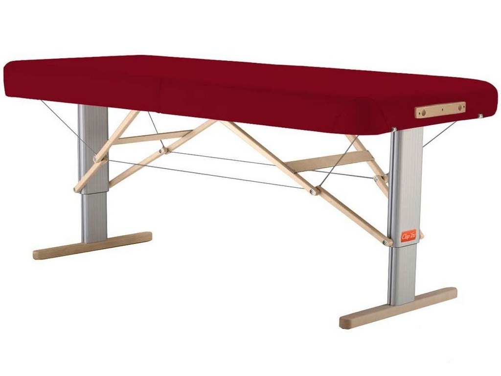 Prenosný elektrický masážny stôl Clap Tzu Linea Physio Farba: PU - vínová (wine red), Rozmery: 192x75cm, Doplnky: sieťové napájanie + vstavané elektr…