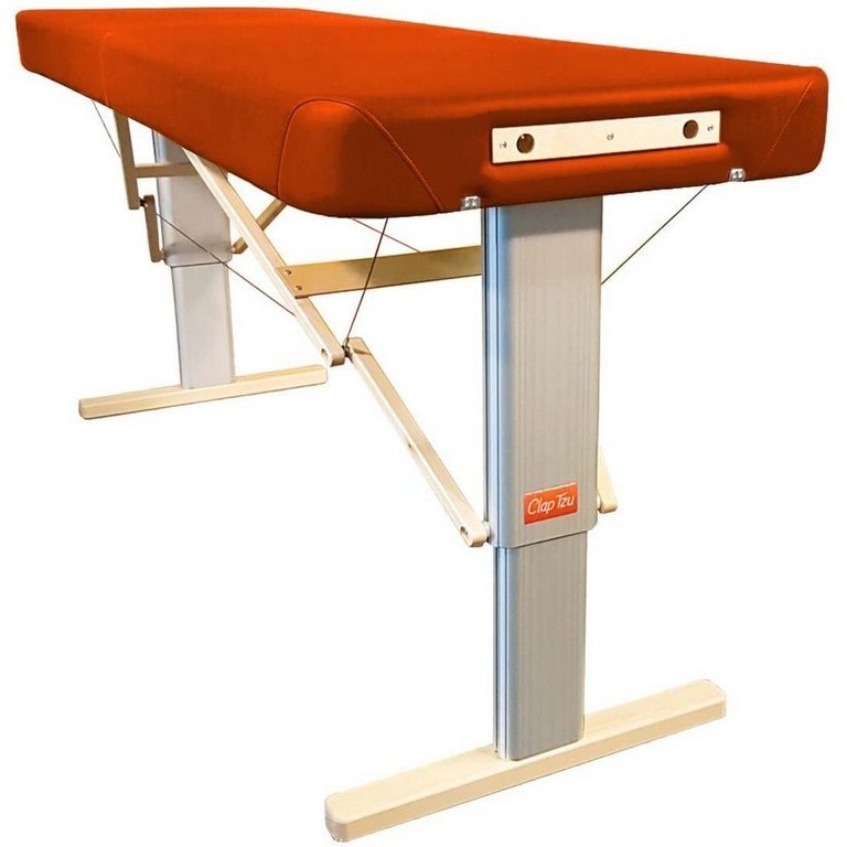 Prenosný elektrický masážny stôl Clap Tzu Linea Wellness Farba: PU - mandarinková (mandarine), Rozmery: 192x75cm, Doplnky: sieťové napájanie + nožný …