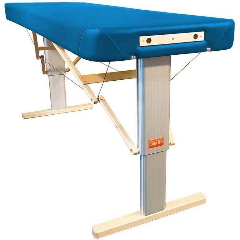 Prenosný elektrický masážny stôl Clap Tzu Linea Wellness Farba: PU - azúrová (azure), Rozmery: 192x80cm, Doplnky: akumulátorové napájanie