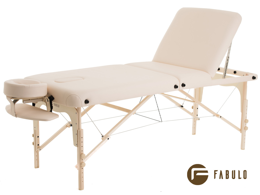 Skladací masážny stôl Fabulo GURU Plus Set Farba: krémová