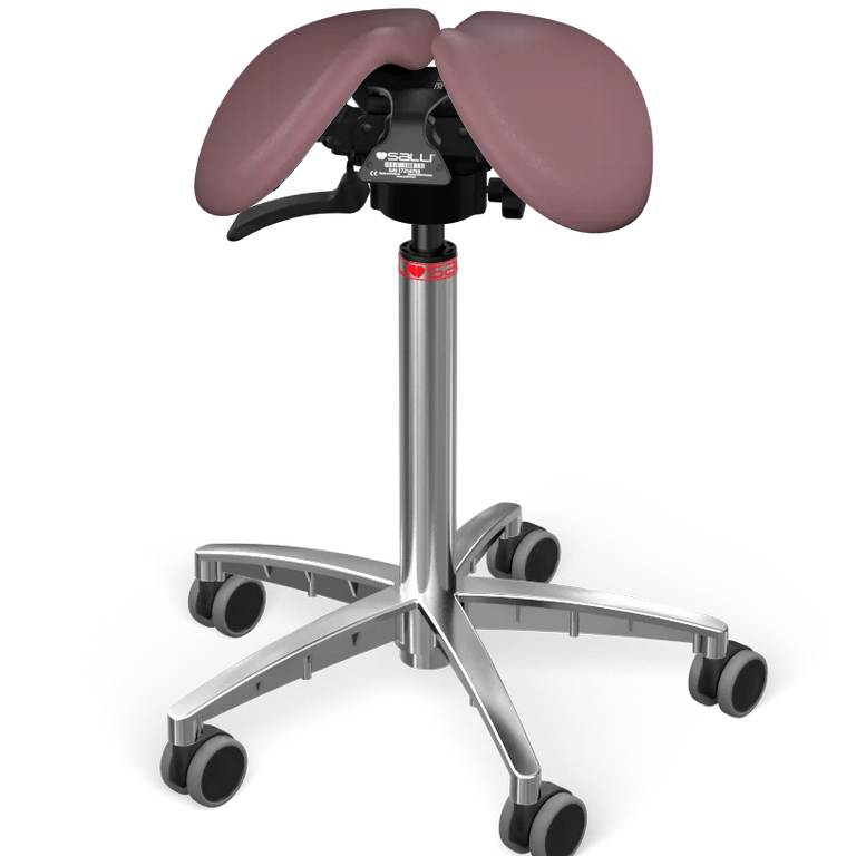 Sedlová stolička Salli SwingFit Farba čalúnenia: Syntetická koža - staroružová #9532, Výška postavy: Stredná (M) - do 170 cm, Konštrukcia: chrómová +…